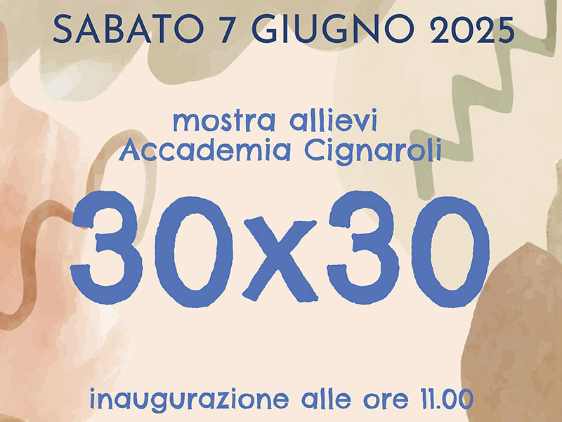 Al momento stai visualizzando 30×30 – Mostra degli allievi Accademia Cignaroli